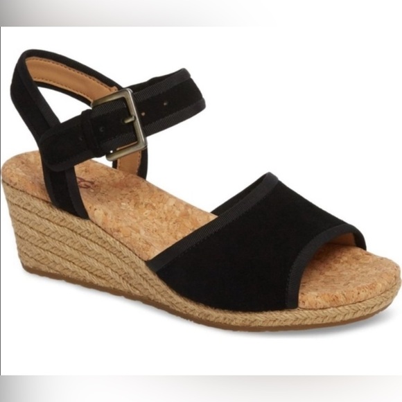 Ugg Maybelle Black Wedge Sandal Size 9.5 - Picture 1 of 10